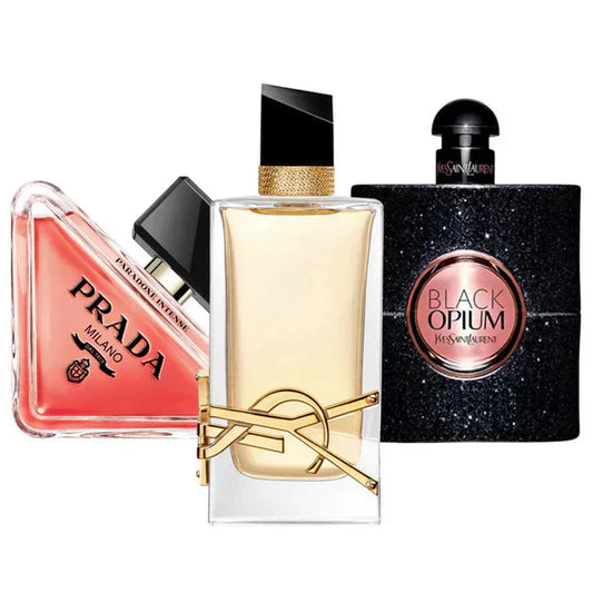 Combo de 3 perfumes Prada Paradoxe, Black Opium Yves Saint Laurent, Libre 100ml